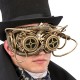 Carnival Toys 1765 Steampunk Half Face Mask, Gold, One Size