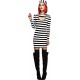 Smiffy's Adult Women's Fever Convict Costume, Dress and Hat, Robbers, Fever, Size 8