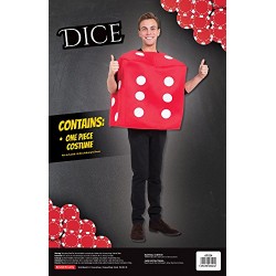 Bristol Novelty AF024 Poker Dice Costume, Red, One Size
