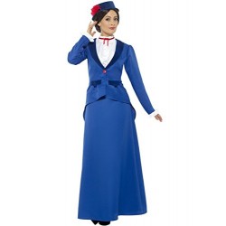 Smiffy's 46753M Blue Victorian Nanny Costume