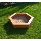 Garden Games 6403 Wooden Childrens Hexagonal Sandpit with Underlay and Sand Pit Cover 1.2 Metre