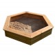 Garden Games 6403 Wooden Childrens Hexagonal Sandpit with Underlay and Sand Pit Cover 1.2 Metre