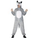 Smiffy's Adult Unisex Wolf Costume, Jumpsuit with Hood, Party Animals, Serious Fun, Size