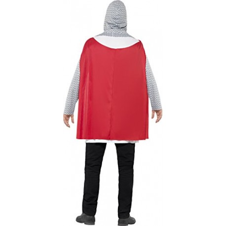 Smiffy's Men's Knight Costume, Tunic, Belt and Hood, Size