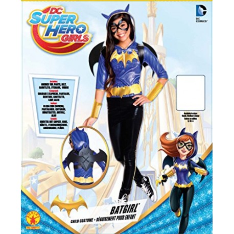 Batgirl Deluxe Costume, Kids DC Super Hero Girls Outfit, Medium, Age 5