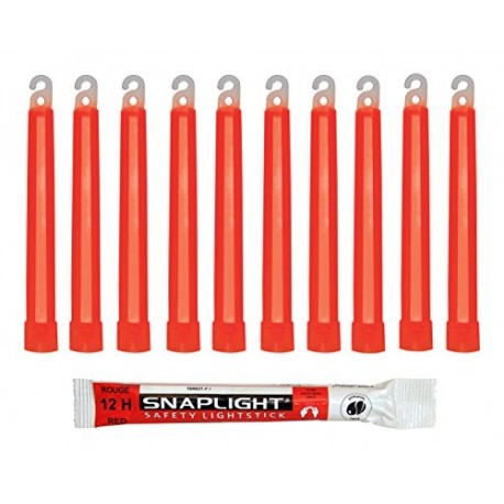 Cyalume SnapLight Red Glow Sticks – 6 Inch Industrial Grade, Ultra Bright Light Sticks with 12 Hour Duration (Pack of 100)