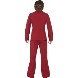 Smiffy's Men's Anchorman Ron Burgundy Costume, Suit, Moustache, Mock Shirt & Tie, Anchorman, Size
