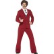 Smiffy's Men's Anchorman Ron Burgundy Costume, Suit, Moustache, Mock Shirt & Tie, Anchorman, Size