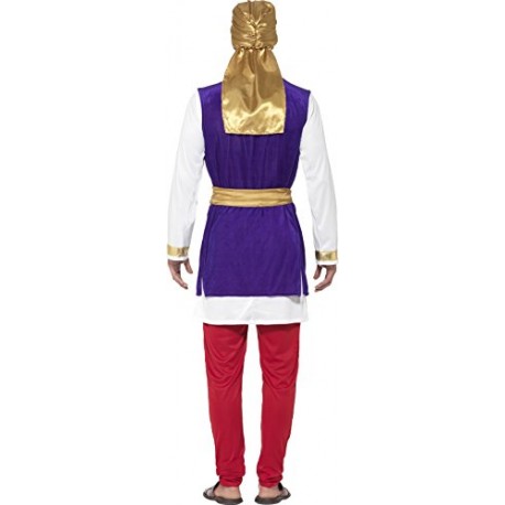 Smiffy's Adult Men's Arabian Prince Costume, Top, Waistcoat, Trousers, Belt and Turban, Around the World, Seious Fun, Size