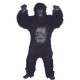 Smiffy's Adult Men's Gorilla Deluxe Costume, Bodysuit with Rubber Chest, Mask, Hands and Feet, Party Animals, Serious Fun, One S