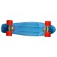 Ridge Retro Kids' Street Skateboard Blue/Red, 22 inch plastic frame, 1 speed 78a pu rubber wheels prefitted with abec 7 bearing
