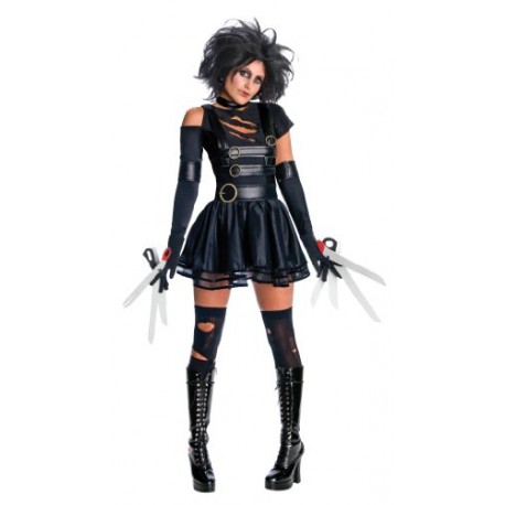 Rubie's Official Miss Edward Scissorhands + Wig Fancy Dress Ladies Halloween Womens Costume