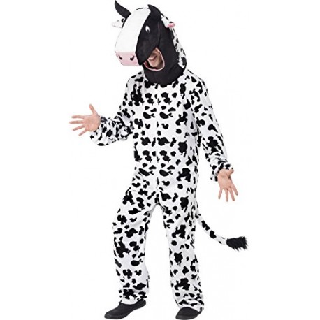 Smiffy's Adult Unisex Cow Costume, Bodysuit and Hood, Party Animals, Serious Fun, One Size, 43810
