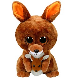 TY 37160&nbsp;Kipper Soft Toy Kangaroo with Glitter Eyes Glub Push's, Beanie Boo's, 24&nbsp;cm