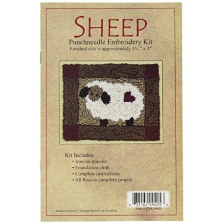 Rachel's Of Greenfield Rachel's of Greenfield Sheep Punch Needle Kit, 3.75 by 4