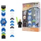 LEGO Star Wars Luke Skywalker Kids Buildable Watch with Link Bracelet and Minifigure | blue/white | plastic | 28mm case diameter