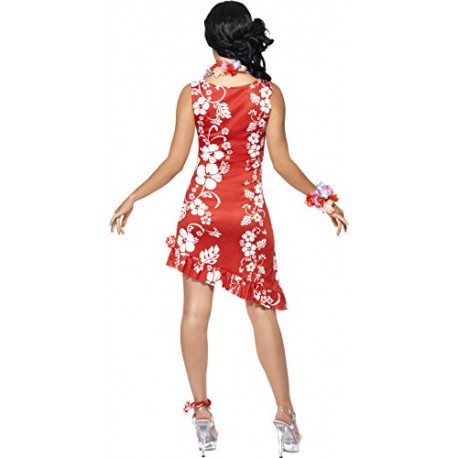 Smiffy's Adult Women's Hawaiian Beauty Costume, Dress, Hairpiece and Anklet, Hawaiian Luau, Serious Fun, Size M, 33043