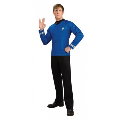 Star Trek Movie Costume, Mens Spock Blue Costume Top, Style 2, Large, CHEST 42