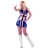 1990s Sequin British Flag Ladies Fancy Dress 90s English Womens Costume Outfit