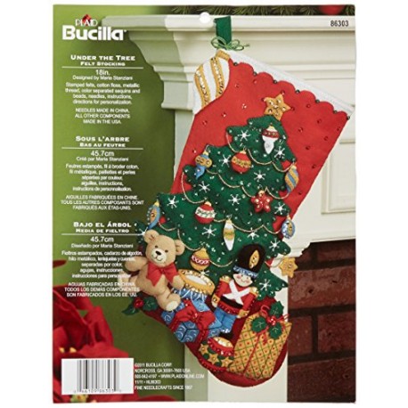 Bucilla Under The Tree Stocking Felt Applique Kit