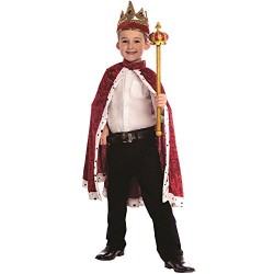 Dress Up America Kids Red King Robe and Crown Costume One size