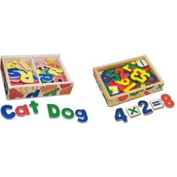 Melissa & Doug Magnetic Wooden Letters and Numbers Bundle