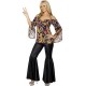Smiffy's Adult Women's Hippie Costume, Patterned Top and flared trousers, 60's Groovy Baby, Serious Fun, Size