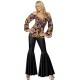 Smiffy's Adult Women's Hippie Costume, Patterned Top and flared trousers, 60's Groovy Baby, Serious Fun, Size
