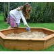 Garden Games 1.5 Meter Hexagonal Wooden Sandpit with Weatherproof Cover and Underlay