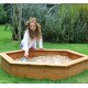 Garden Games 1.5 Meter Hexagonal Wooden Sandpit with Weatherproof Cover and Underlay