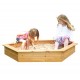 Garden Games 1.5 Meter Hexagonal Wooden Sandpit with Weatherproof Cover and Underlay