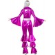 Smiffy's Adult Women's 1970's Dancing Dream Costume, Lace up Jumpsuit, 70 Disco, Serious Fun, Size