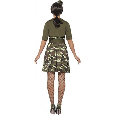 Smiffy's Adult Women's Army Combat Cadet Costume, Dress, Jacket, Belt, Hat and Aviator Glasses, Troops, Serious Fun, Size