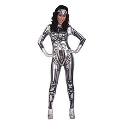 Bristol Novelty AC286 Robot Female Jumpsuit, Black, Size 10