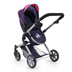 Bayer Design 18154AA City Neo Dolls Pram with Changing Bag, Blue/Pink