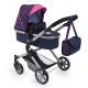 Bayer Design 18154AA City Neo Dolls Pram with Changing Bag, Blue/Pink