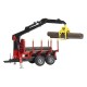 Bruder Forestry Trailer with Loading Crane, 4 Trunks and Grab