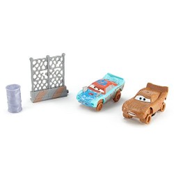 Disney Cars FCW10 Cars 3 Crazy 8 Crashers Fishtail and Lightning McQueen as Chester Whipplefilter Vehicle (Pack of 2)