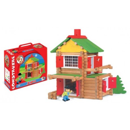 Jeujura JeujuraJ8003 Wooden Construction Chalet in a Suitcase (135