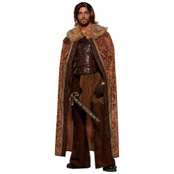 Forum Novelties AC577 Faux Fur Trimmed Cape, Brown, 42