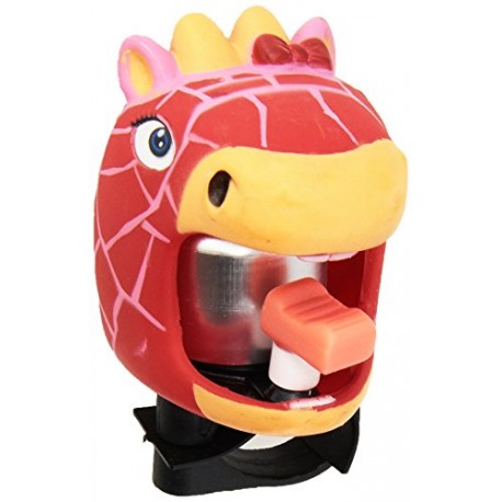 ABUS Crazy Safety Bicycle Bell Unisex Children, Crazy safety, girafe rouge/rose