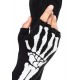Leg Avenue One Size Black/White Skeleton Fingerless Gloves