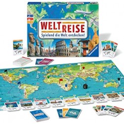 Ravensburger 26332 &quot;Weltreise&quot; Classic World Travel Family Board Game for up to 6 Players (from 8 Years), Over 170 Cit