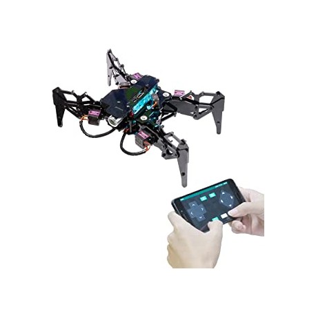 Adeept Spider Robot Quadruped Robot Kit for Raspberry Pi 4/3 Model B /B STEM Crawling Robot OpenCV Tracking Self