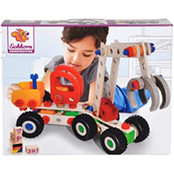 Eichhorn 100039058 Constructor Harvester, 140 Pieces, Wooden Construction Set, 3 Different Models Buildable, FSC 100% Certified 