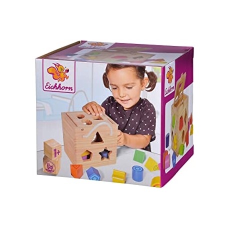 Eichhorn pegs made of wood, pine, motor skills with 12 pegs, wooden toys for children from 12 months, size
