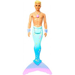 Barbie Dreamtopia FXT23 Ken Merman Doll with Fin in Rainbow Colours