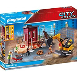 PLAYMOBIL City Action 70443 Mini Excavator with Building Section