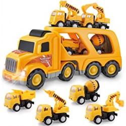 Construction Truck Toy for Boys and Girls, Car Toy, Toy Vehicles with Sound and Light, Engineering Play Set, Gift Set of Small C