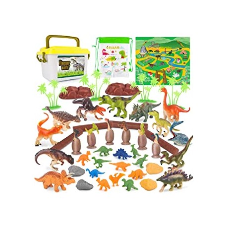 Vanplay Dinosaur Toys Include Dinosaur Figures And Dinosaur Egg, Children&#x27;s Birthday Decoration With Play Mat And Box, Pack